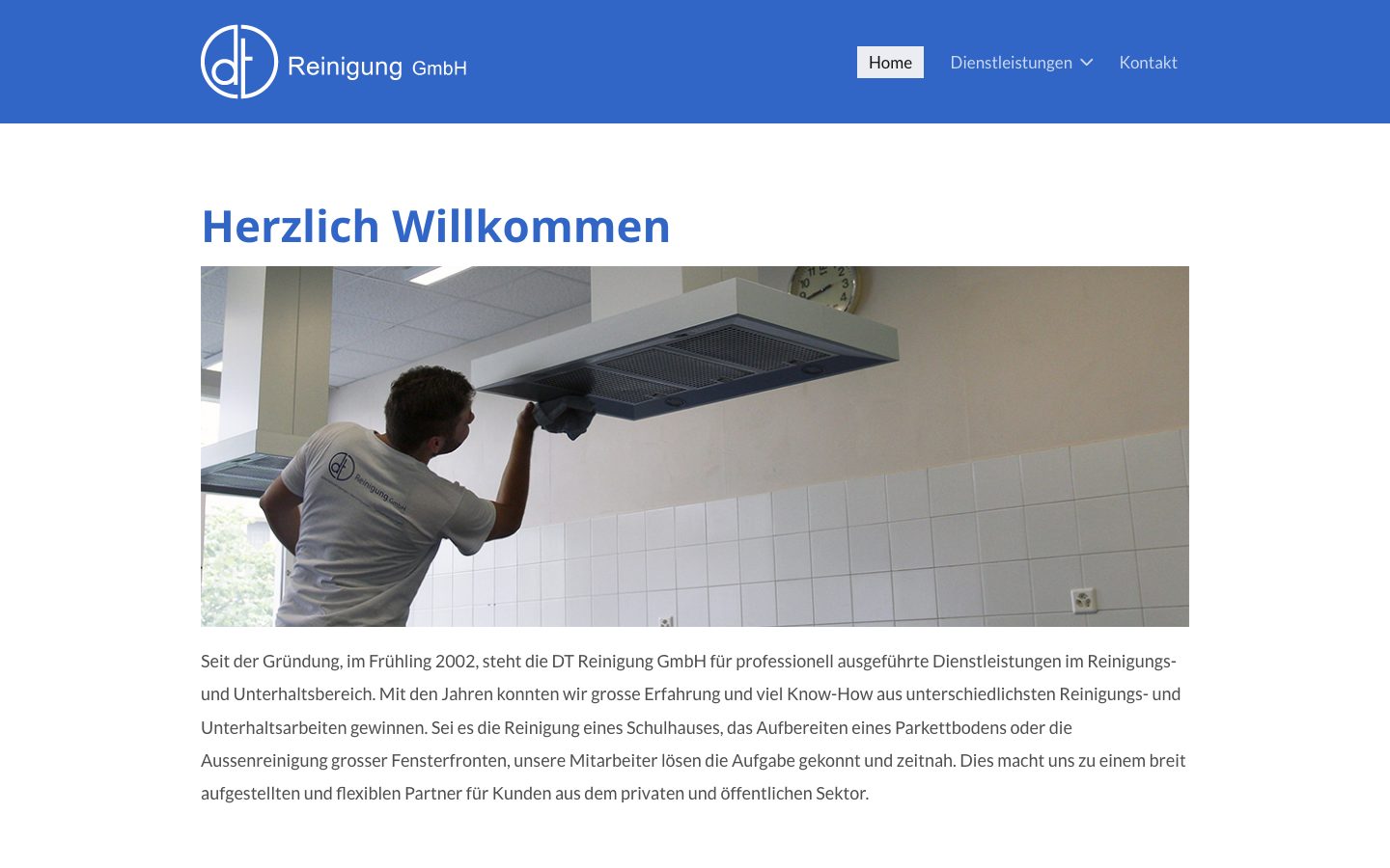 Die frühere Website der DT Reinigung GmbH