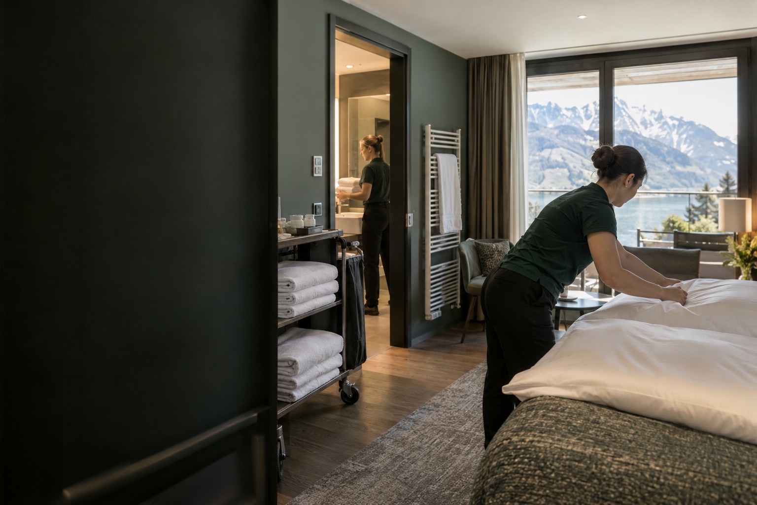 LIVAFS housekeeping preparing a hotel room